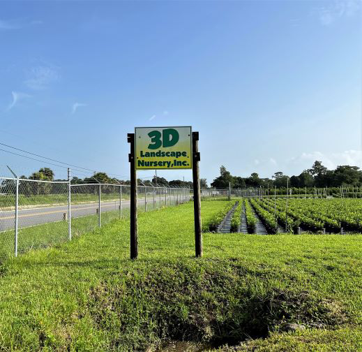 A signage of 3D Landscape Nursery